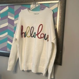 NWT Large Hello Love Sweater